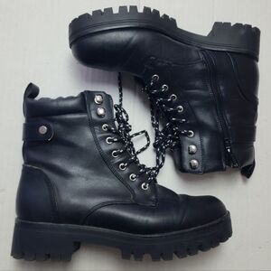 Bella Marie Black Combat Boots